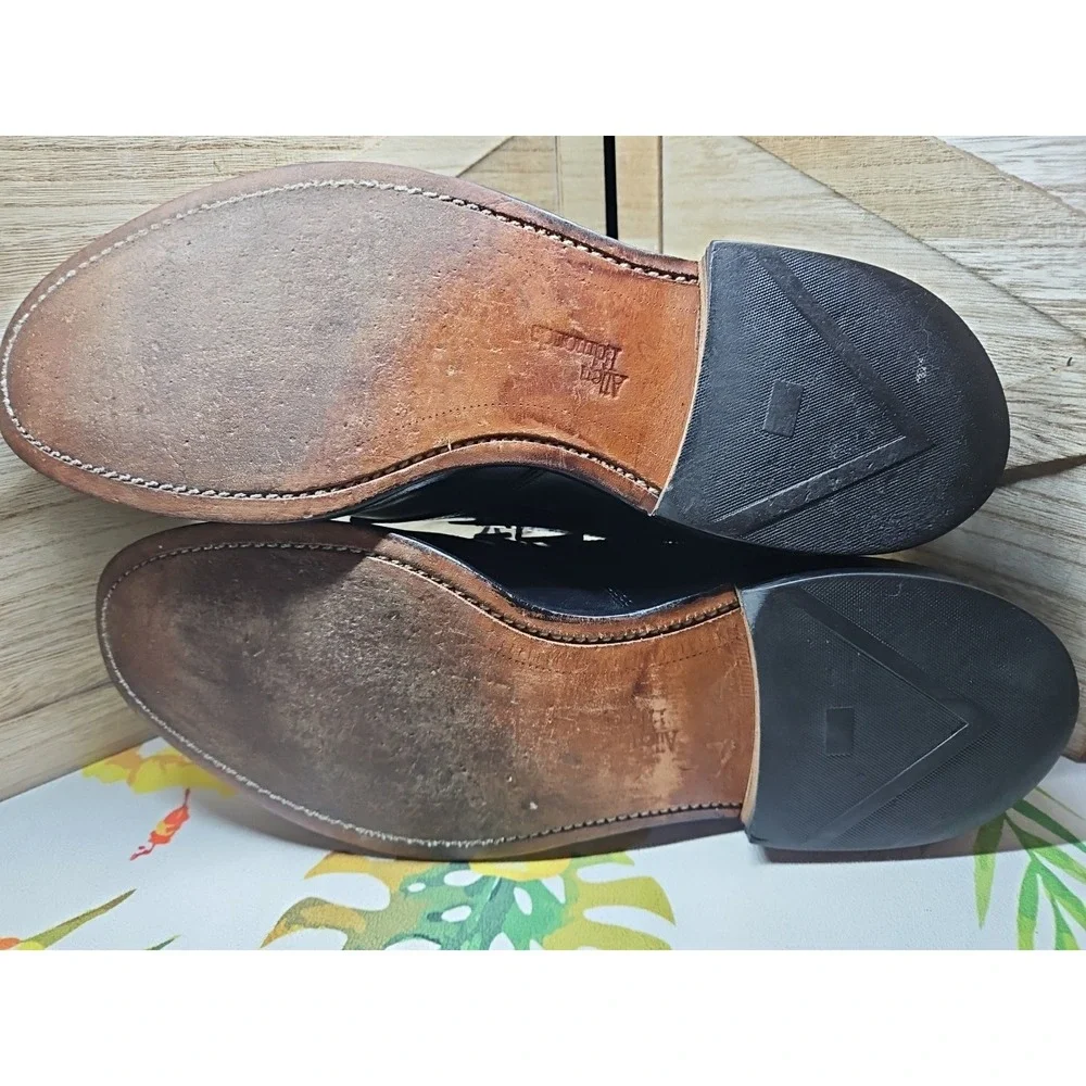 Allen Edmonds 10.5 Kingsley Black‎ Leather Oxford Lace Up Loafer Career #448